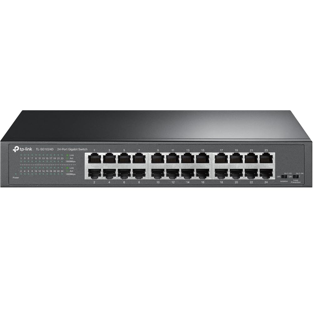 TP-Link TL-SG1024D 10/100/1000Mbps 24-Port Gigabit 13-inch Desktop